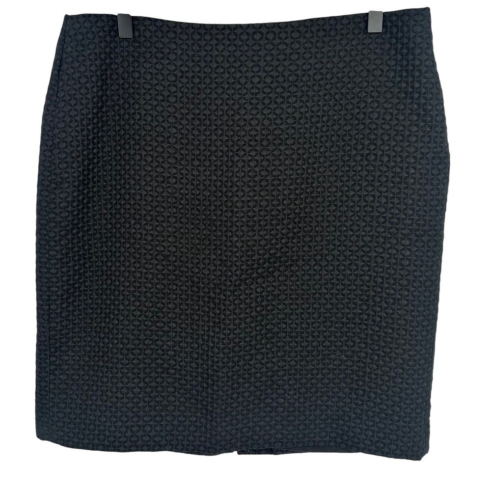 Banana Republic Black Textured Pencil Skirt Size 12 Large Work Office Business